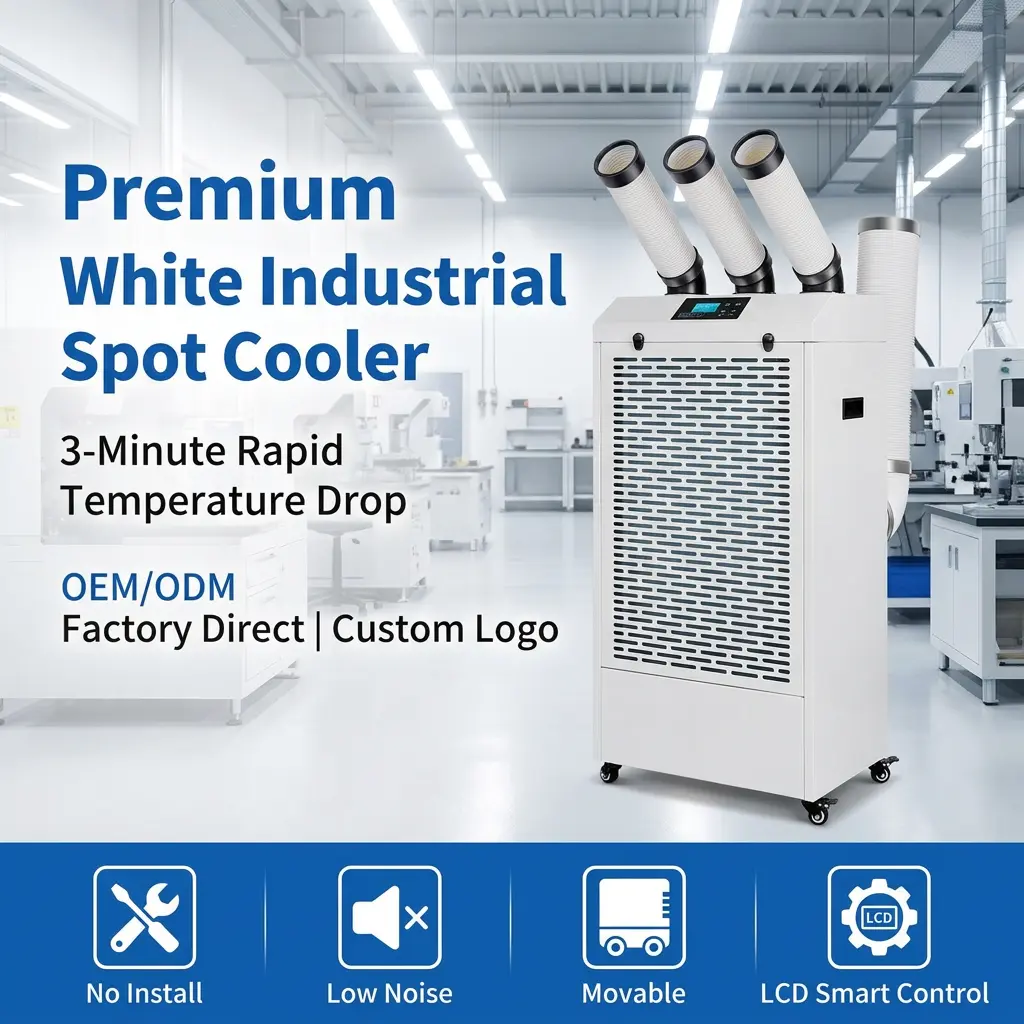Bunyi Rendah Profesional Tersuai 65dB Operasi Senyap Paparan LCD Mudah Alih Penghawa Dingin AC Industri Mudah Alih di Makmal