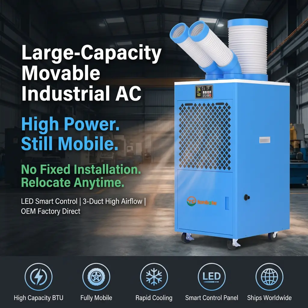Unit AC Perindustrian Mudah Alih OEM/ODM Bilik Pelayan Gudang Roda Caster Mesin Penyejuk Sementara Kecemasan Unit AC Perindustrian Mudah Alih OEM/ODM Bilik Pelayan Gudang Roda Caster Mesin Penyejuk Sementara Kecemasan